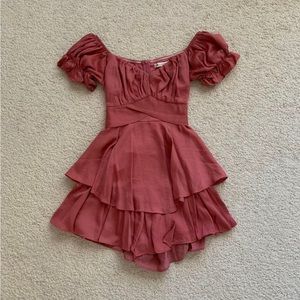 Mura Boutique Pink Ruffled Romper